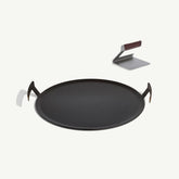 Round Carbon Steel Griddle Set