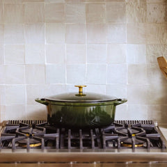 Oval Enameled Cast Iron Dutch Oven