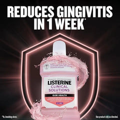 Listerine Clinical Solutions Gum Health Mouthwash, ICY Mint | Antiseptic | 500 mL | Pack of 2 | Prevents Buildup